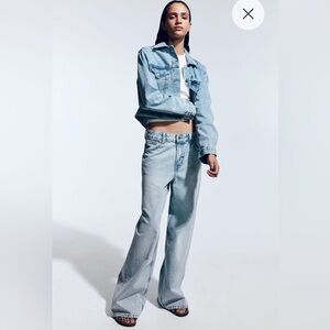 ▪️NWT H&M BAGGY REGULAR WIDE LEG JEANS Pale denim blue 8
